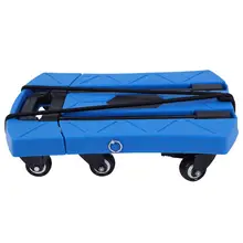 Chariot télescopique portatif pliant de poignée de 6 roues chariot bleu de ménage de haute qualité