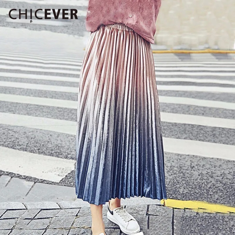 Женская Плиссированная Юбка миди с высокой талией и принтом|velvet skirt|fashion skirtskirt