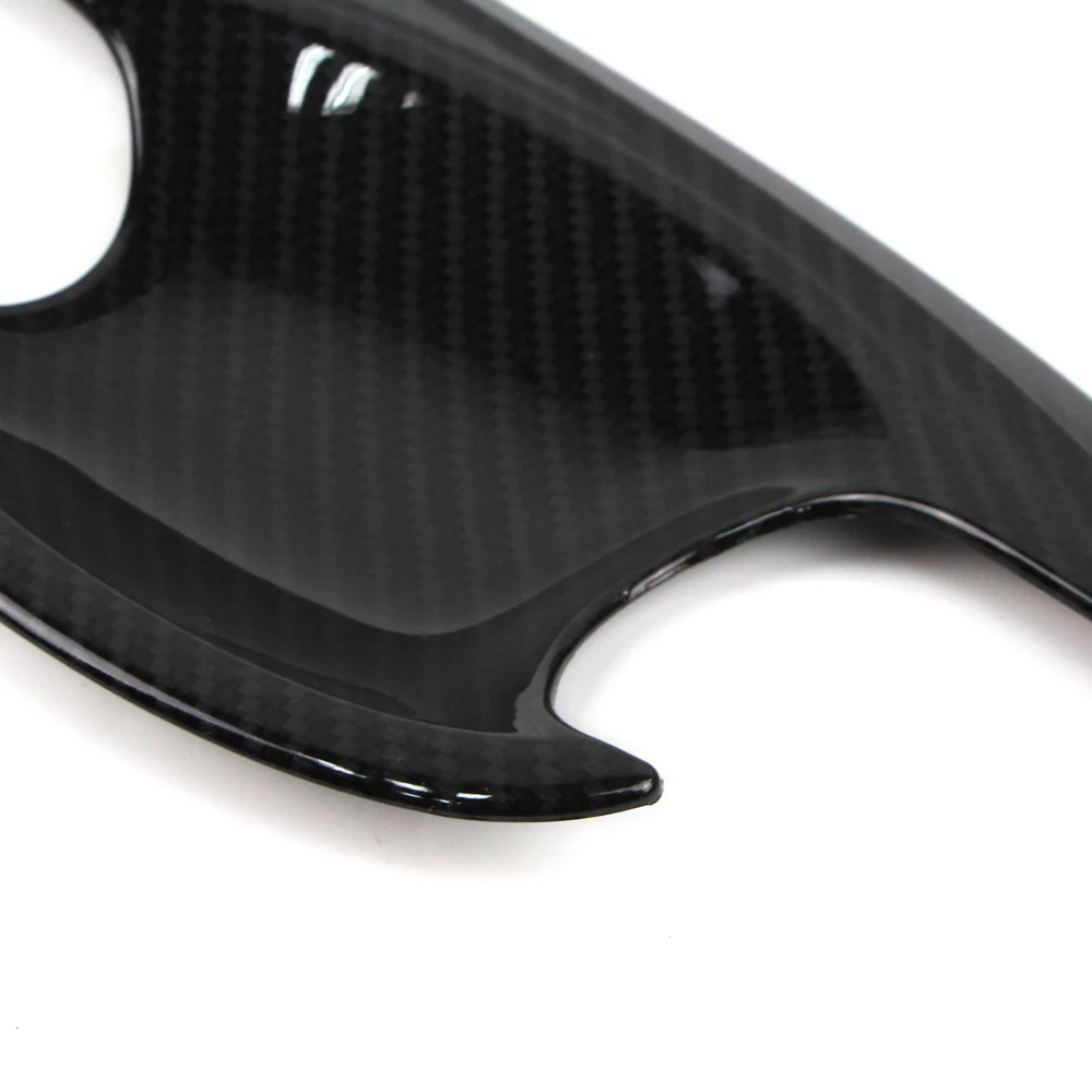4 шт. дверные ручки чаши Крышка Черный углеродного волокна Стиль внешней отделки для Honda Civic ABS пластик