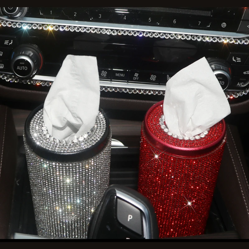 

Tissue Box Bling Bling Luxury Women Pasted Leather Diamond Car Office Family Four Seasons Universal Elegant Goddess