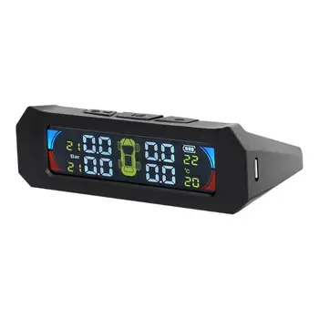 

VODOOL Smart TPMS Car Tire Pressure Monitoring System Solar Charging Color LCD Digital Display Temperature Warning Alarm System
