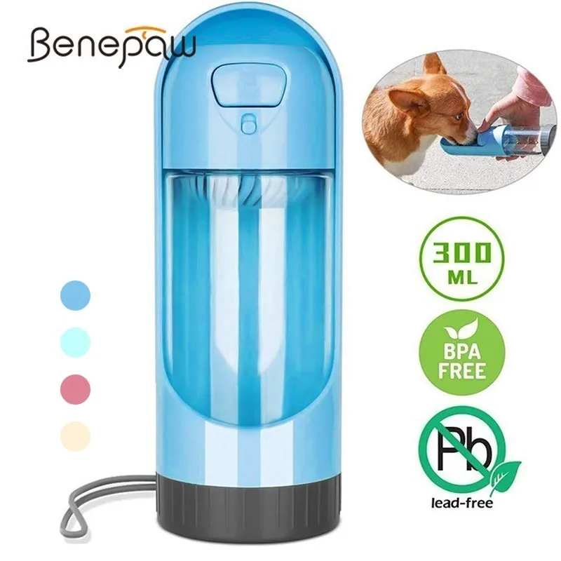 Портативная бутылка для воды собак Benepaw 300 мл прочная Герметичная Бутылка питья