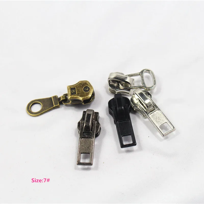 

7# Wholesale 10pcs mix Zipper Sliders Metal Zipper Pulls zipper Head For Handbag/ Backpack/Clothing/Sewing Tailor Tools 026
