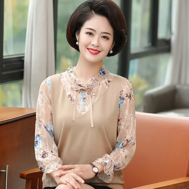 

Spring Autumn Women Sweaters And Pullovers Korean Style Long Sleeve Floral Printed Knitted Jumpers Sweter Mujer Plus Size 4XL
