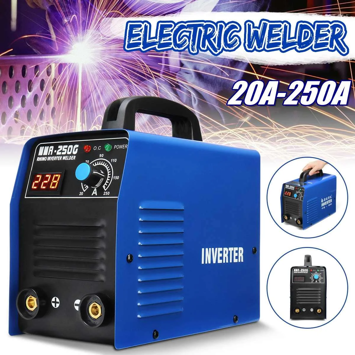 

MMA-250G 20-250A Handheld Mini MMA IGBT Inverter 220V Mini Electric ARC Welding Welder Inverter Machine Tool