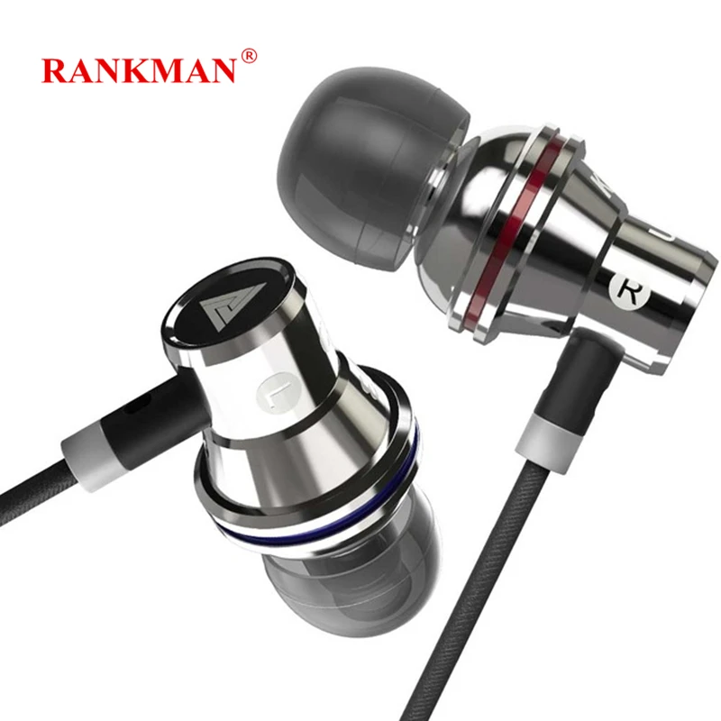 

Rankman Dynamic HiFi Earphone Professional Bass Earphones Stereo DJ Game Earbuds with Mic for PC Phones MP3