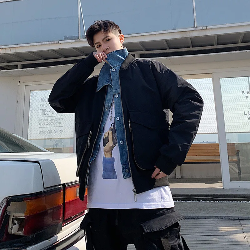 #2969 Red/White/Black Stand Collar Windbreaker High Street Big Pockets Hip Hop Coat For Men Loose Embroidery Streetwear Jacket #2969 Red/White/Black Stand Collar Windbreaker High Street Big Pockets Hip Hop Coat For Men Loose Embroidery Streetwear Jacket