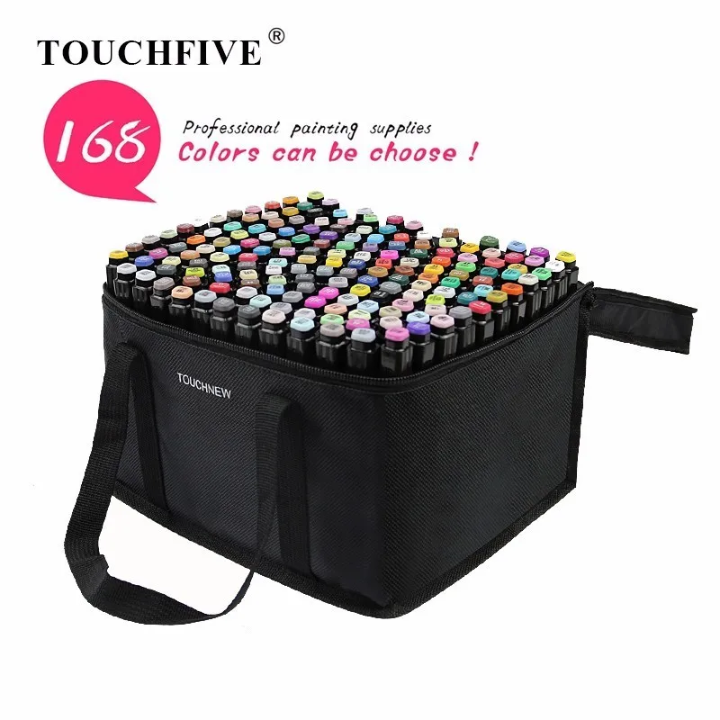 

TOUCHFIVE 168 Colors Single Art Markers Dual Headed Artist Sketch Oily Alcohol based markers Pen For Anime Painting Design