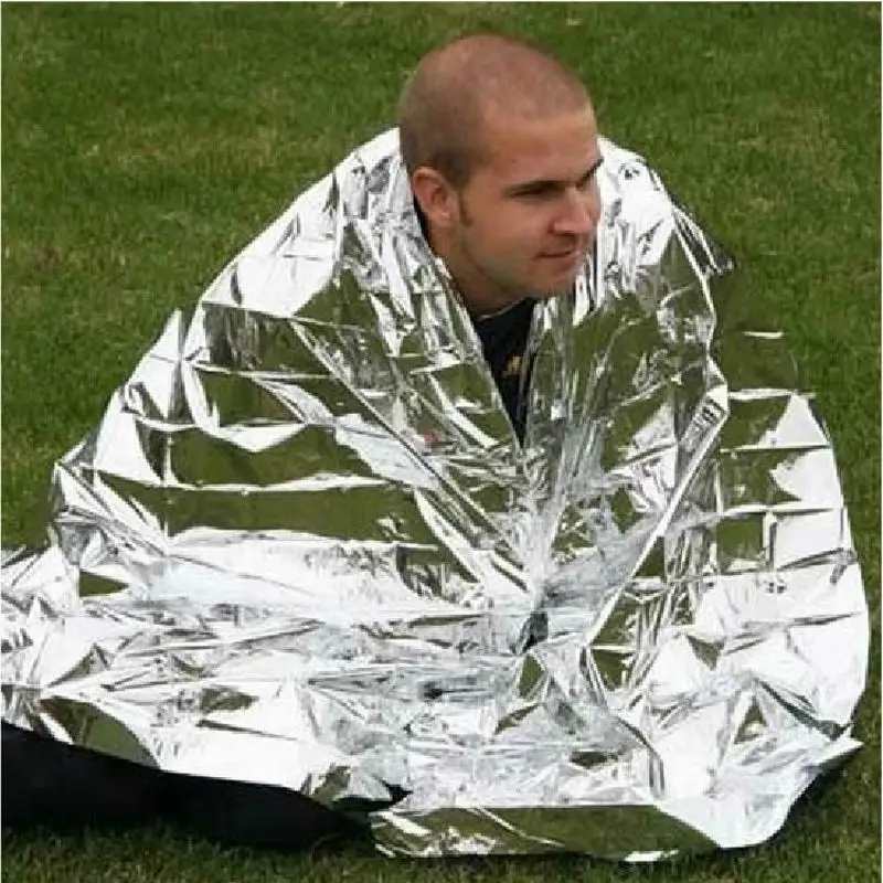 

Hot sell 600pcs/lot Waterproof outdoor Emergency Survival Foil Thermal First Aid Rescue Blanket Silver