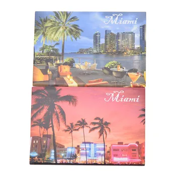 

Miami Fridge Magnets Tinplate Famous Scenic Rectangle Refrigerator Magnet Modern Home Kitchen Decoration