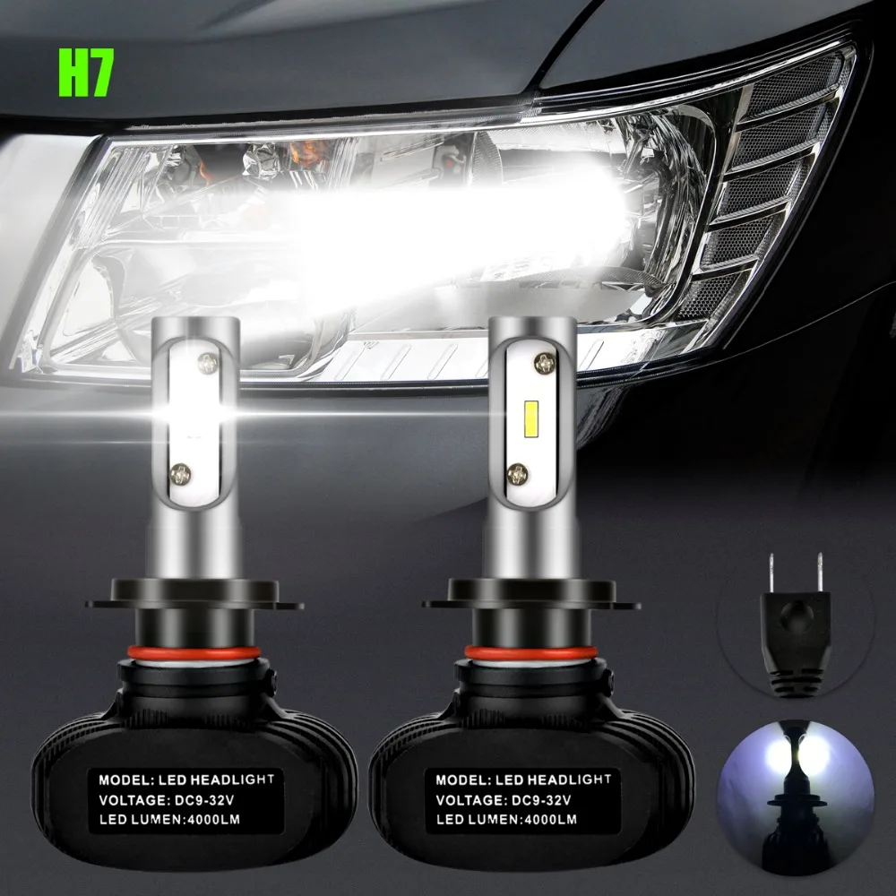 2pcs H7 6LED 8000LM 50W Car LED Headlights Bulb High Low Beam Super Bright Universal For Volkswagen Golf Citroen Honda Nissan | Автомобили
