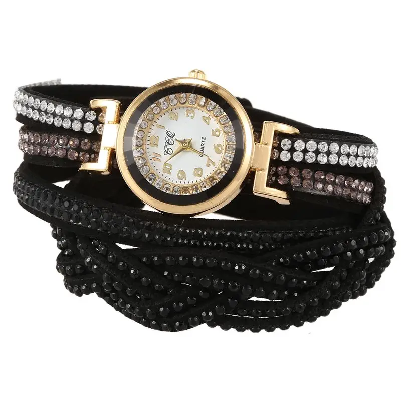 CCQ Brand Women Rhinestone Bracelet Watch Ladies Fashion Luxury Quartz Watch Fashion Casual Women Wristwatch 1739
