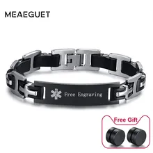 Мужские браслеты из нержавеющей стали с поперечным узором, мужские браслеты с ручной штамповкой