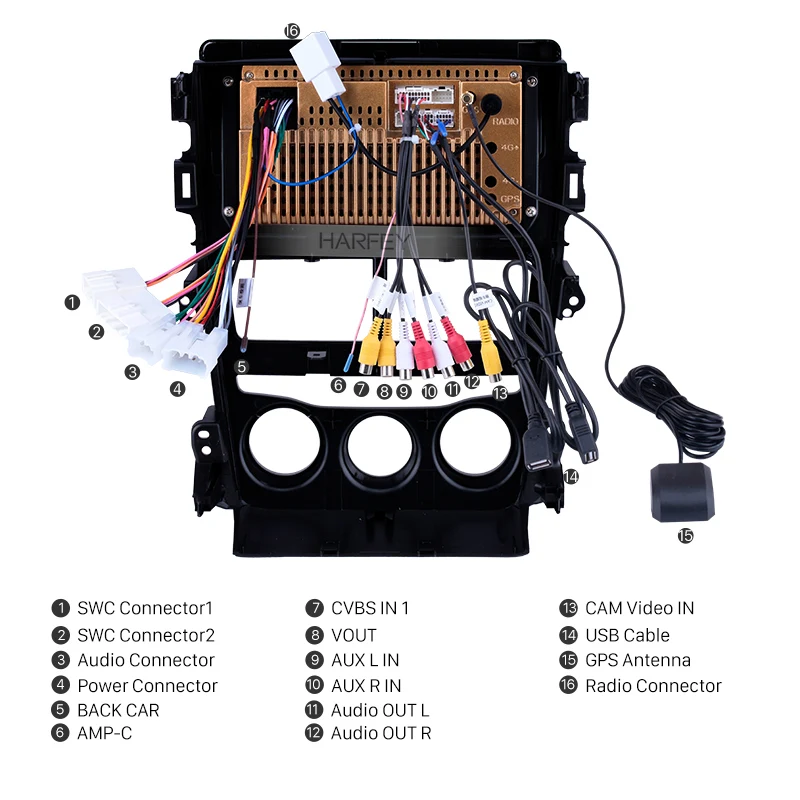 Harfey Car Radio Android 8.1 Auto Air Conditioner 9 Inch For 2018 Toyota Vios 2Din GPS Multimedia P