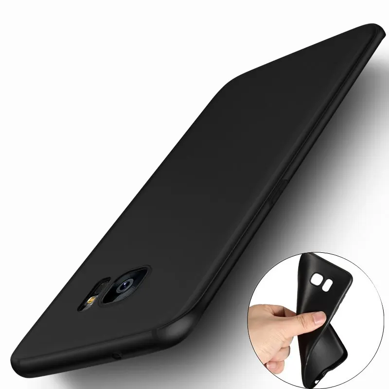 Черный матовый тонкий ТПУ чехол для телефона Samsung Galaxy J6 J2 J4 J8 S8 S9 S10 Plus A6 A7 A8 A9 2018 S5 S6
