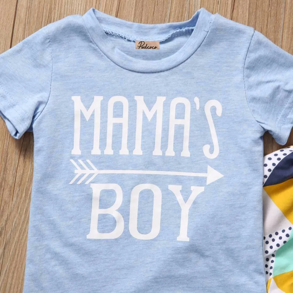 Милый хлопковый комплект одежды с рисунком для новорожденных мальчиков и девочек, футболка с буквенным принтом+ штаны, детская одежда с короткими рукавами