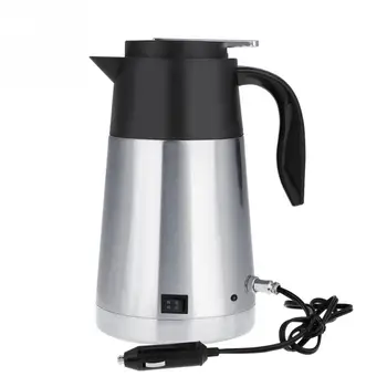 

Stainless Steel Car Kettle Truck boiler Portable Travel Electric Kettle Pot Heated Water Cup Office 12 /24V 1300ml