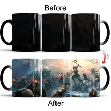 God of War 4 Creative Color Change Mug Hot Changing Color Cups Heat Reactive Mugs Home Milk Coffee Cup Magic Mug baldr earth mark cup tetris the heat change thermal color mugs