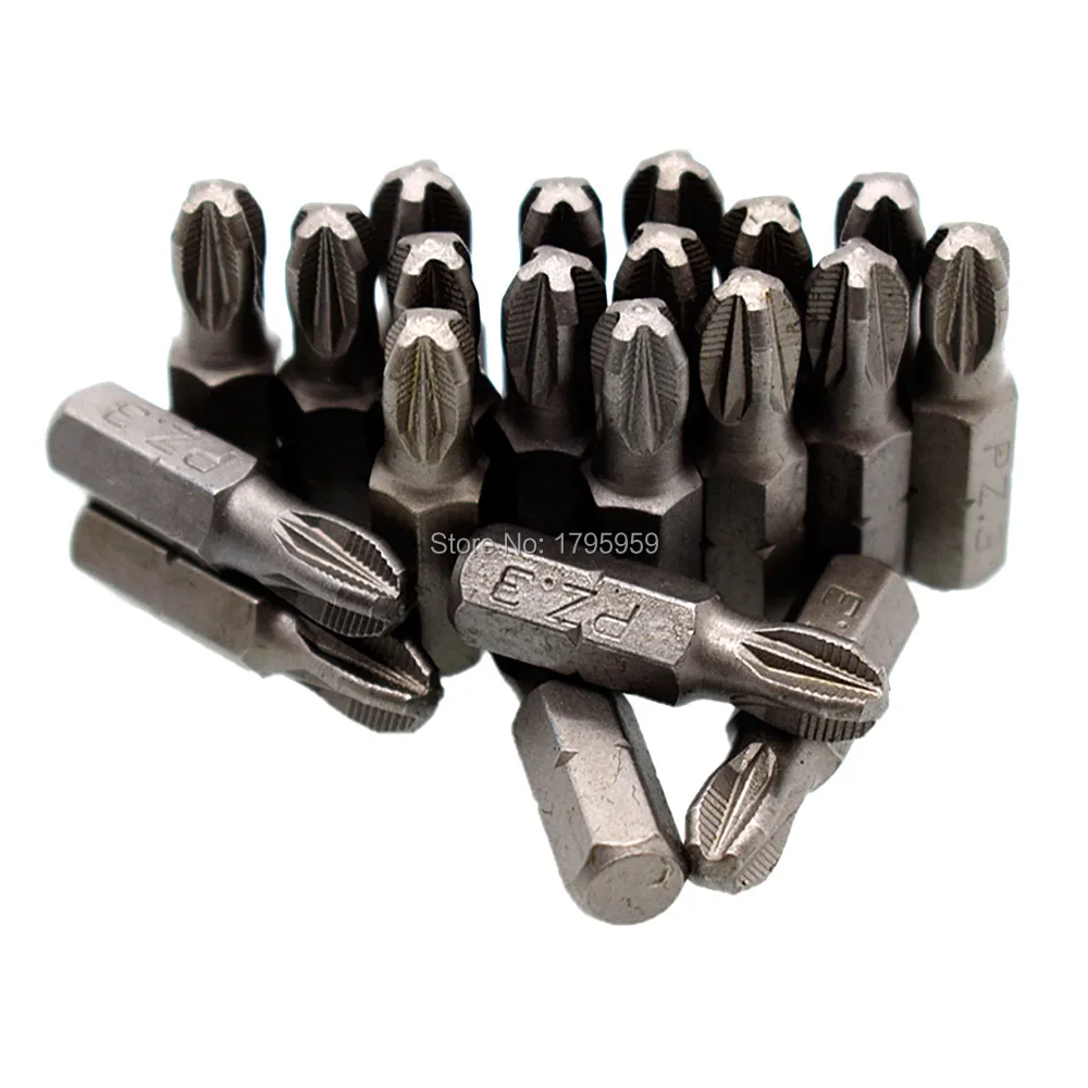 20 Piece PZ3 Pozidriv Screwdriver Bit Set 25mm long Impact Driver Bit 1