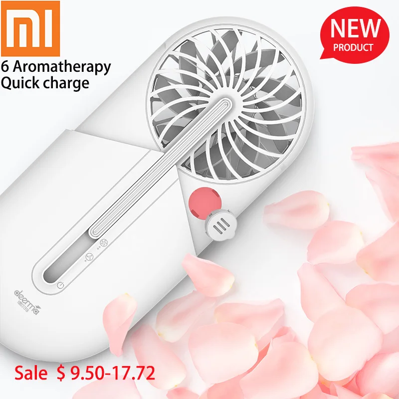 

Original DEM-FS001 Xiaomi Deerma Portable Handheld Fan With 6 Aromatherapy USB Ultra Quiet Summer Cooler 1500mAh Two Gears Fan