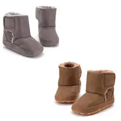 Детские ботинки хлопка в зимние сапоги зимние Нескользящие теплые детская обувь плюс бархат вельветовые мягкие хлопковые сапоги От 0 до 1