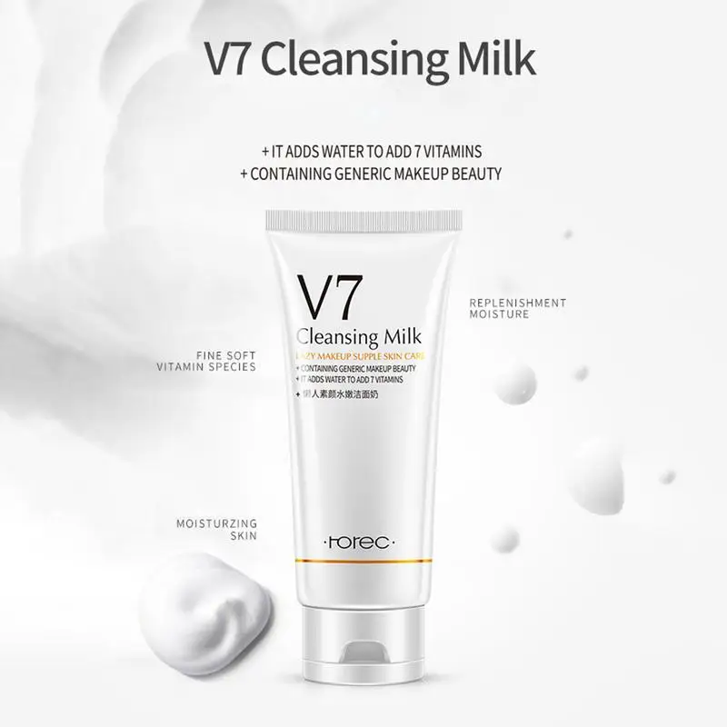 V7 Face Without Makeup Slacker Tender Skin Cleansing Milk Wash Milk Replenishing Water Nourish Clean Oil Control Cleansing Foam
