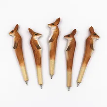 30 шт. кенгуру деревянные Carviing ручные креативные экологические деревянные ручки резные животные ремесло рекламные ручки