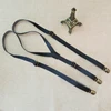 Solid Braces 1.5cm Width Mens/women Pu Synthetic Leather Suspenders Y Back 3 Clips ► Photo 2/5
