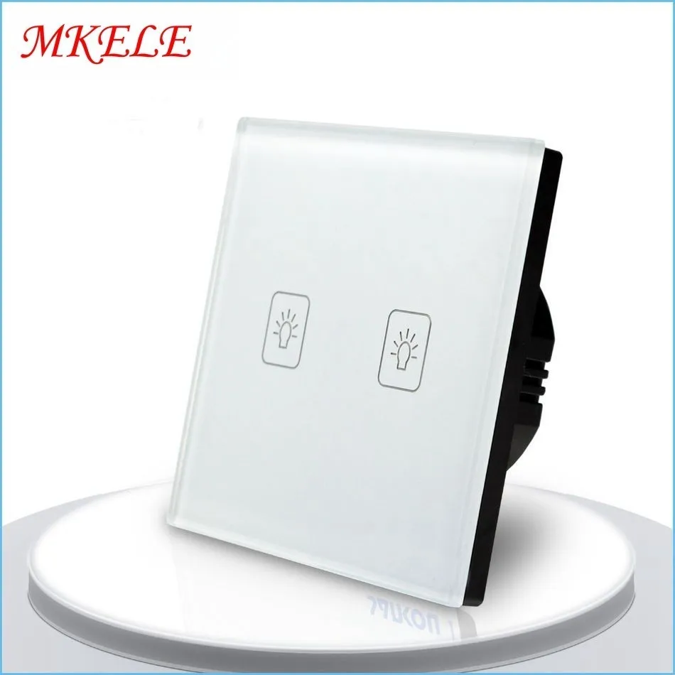 

EU Standard Touch Switch 2 Gang 2 Way Light Switch wall switch,wall socket for lamp