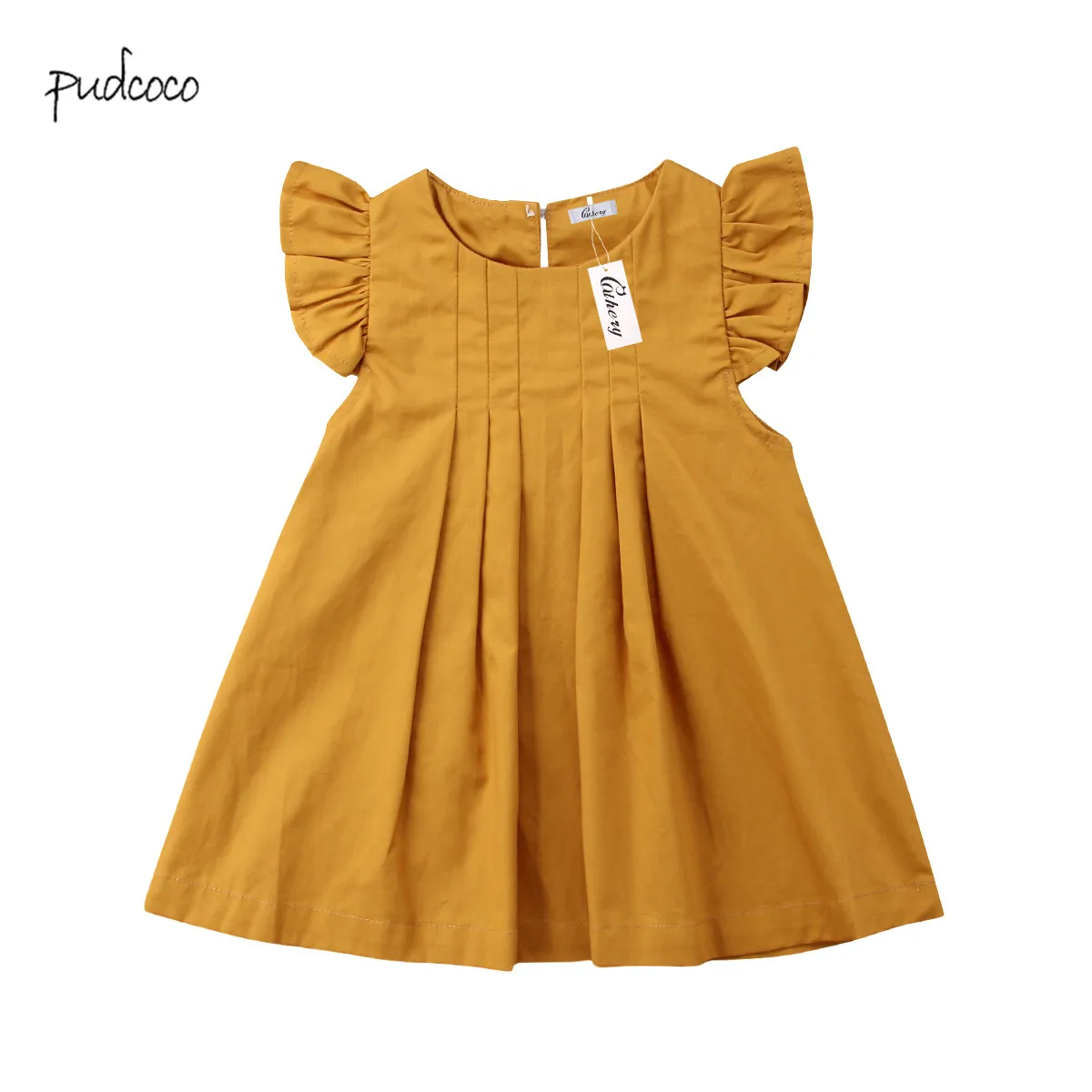 

Pudcoco 2019 Brand New Newborn Toddler Infant Baby Girls Summer Dress Casual Princess Party Tutu Solid Dress
