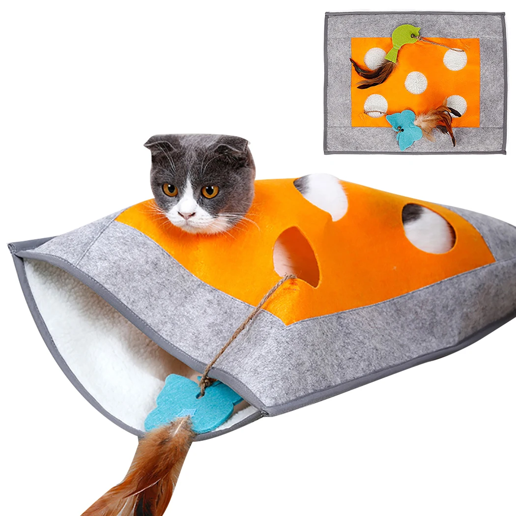 

Cat Tunnel Sleeping Bag Creative Breathable Warm Cat Nest Pet Sleeping Bed Puzzle Cat Toy For Kittens