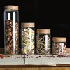 Borosilica Glass Storage Jars Bottles Sets Sealed Cans With Wood Lid For Spices Tea Coffee Candy Bulk Airtight Container Mason 1