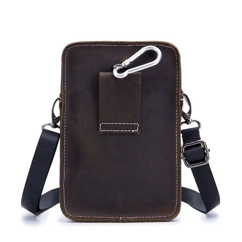  BULLCAPTAIN Genuine Leather Men Shoulder Bag Small Men Bag Vintage Casual Multifunctional Messenger - 33012123223