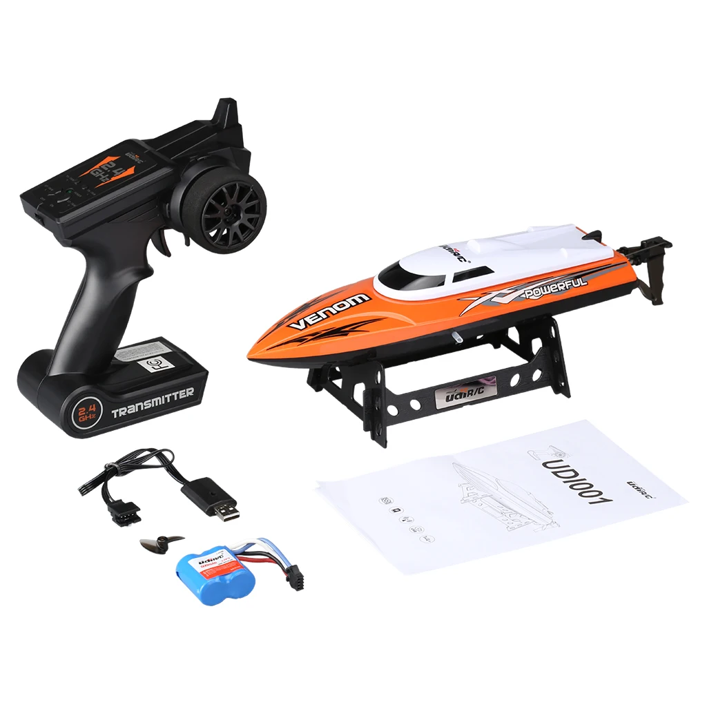 

Full-Scale Remote Control Toy 20KM/H RC Boat Special Anti-Tilt Function Low Battery Alarm Motor Cooling System Avigation Rudder
