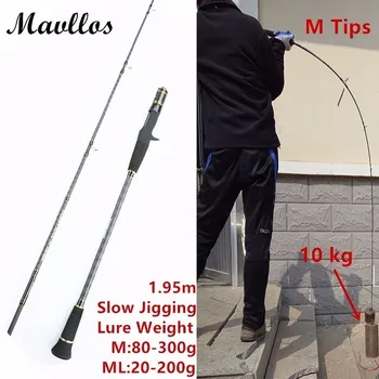 

Mavllos 1.95m Lure Weight 30-300g Fishing Casting Spinning Fishing Rod Slow Action Ultra Light Carbon Saltwater Slow Jigging Rod