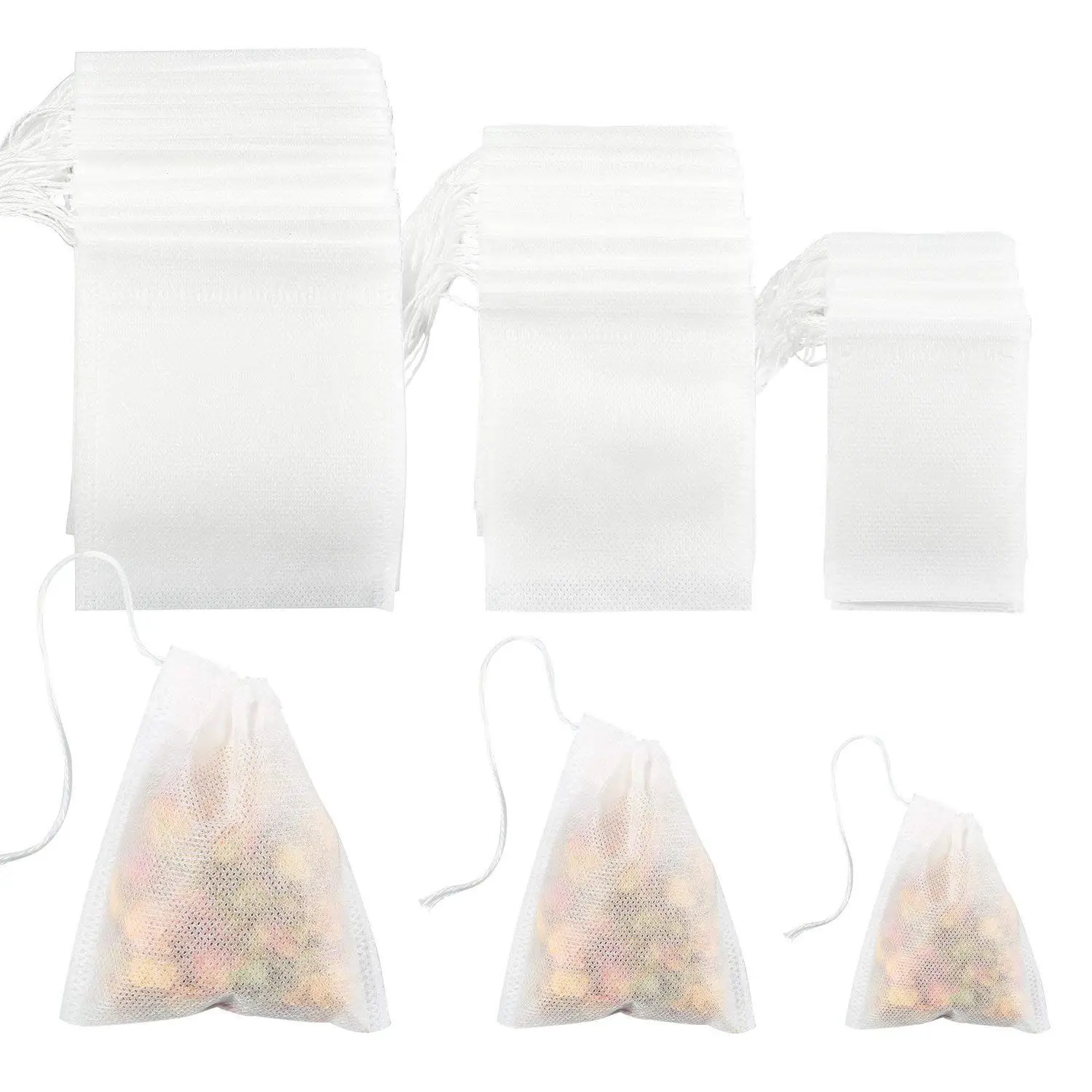 HOT 300 Pieces Tea Filter Bags Disposable Drawstring Tea Filter Bags