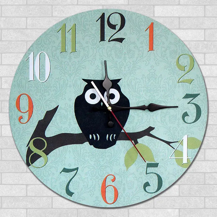 

Silence Cartoon Wall Clock Cute Owl Elephant Animal Clock Wall Decoration Ticking Silent Clock for Children Living Room 12inch