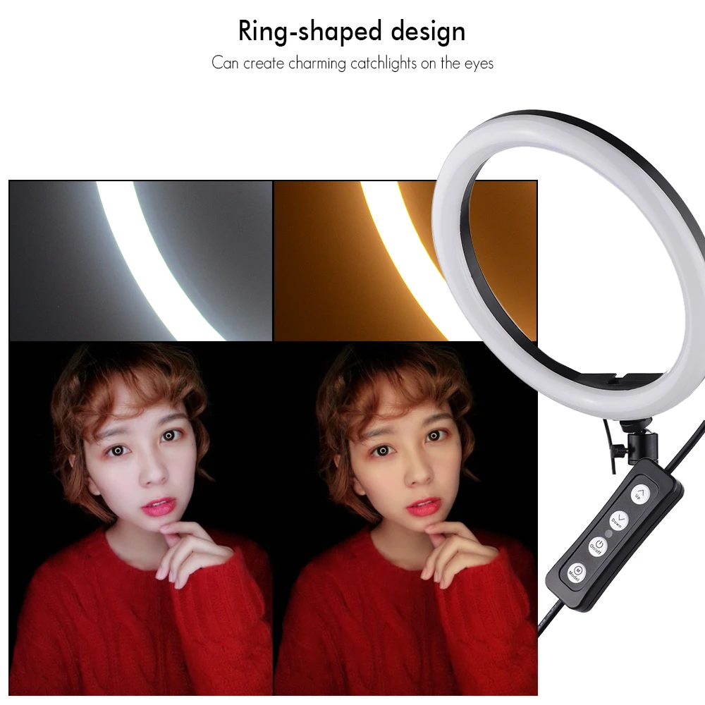 

2pcs Ball Heads LED Video Fill Light LED Studio Camera Ring Light Photo Light Annular Selfie Lamp With Tripods Selfie Stick Ring