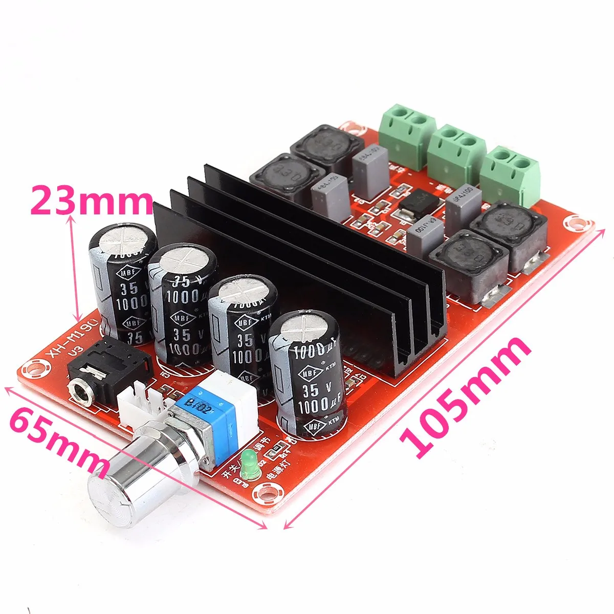 

Durable 100W 12V~24V TPA3116D2 Dual Channel Digital Audio Amplifier Board For Arduino High efficiency Audio Amplifier Module