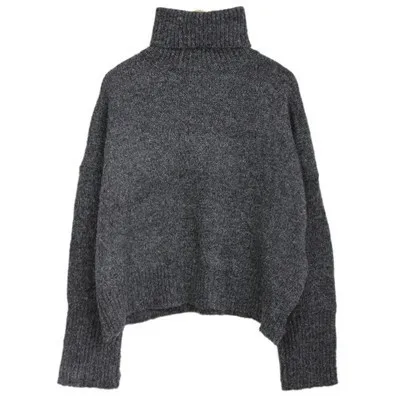 

6 color fashion turtleneck sweater casual thick warm autumn winter Simple versatile loose long-sleeved lazy wind pullover Female