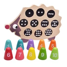 Датская Игрушка Головоломка матч обучающая учебная доска игрушка деревянная в виде Ёжика цифровое соответствие Развивающие головоломки игрушка подарок для игры