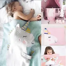 Pudcoco новорожденных Детское Флисовое одеяло коляска кроватка-корзинка Синий Розовый Единорог одеяло s