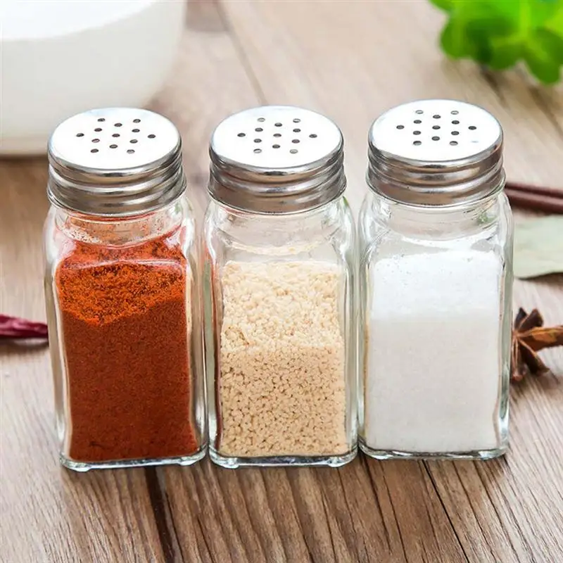 

12 pcs Seasoning Bottle Barbecue Glass Transparent Kitchen Spice Pot Pepper Shaker Salt Jar Cruet Condiment Container