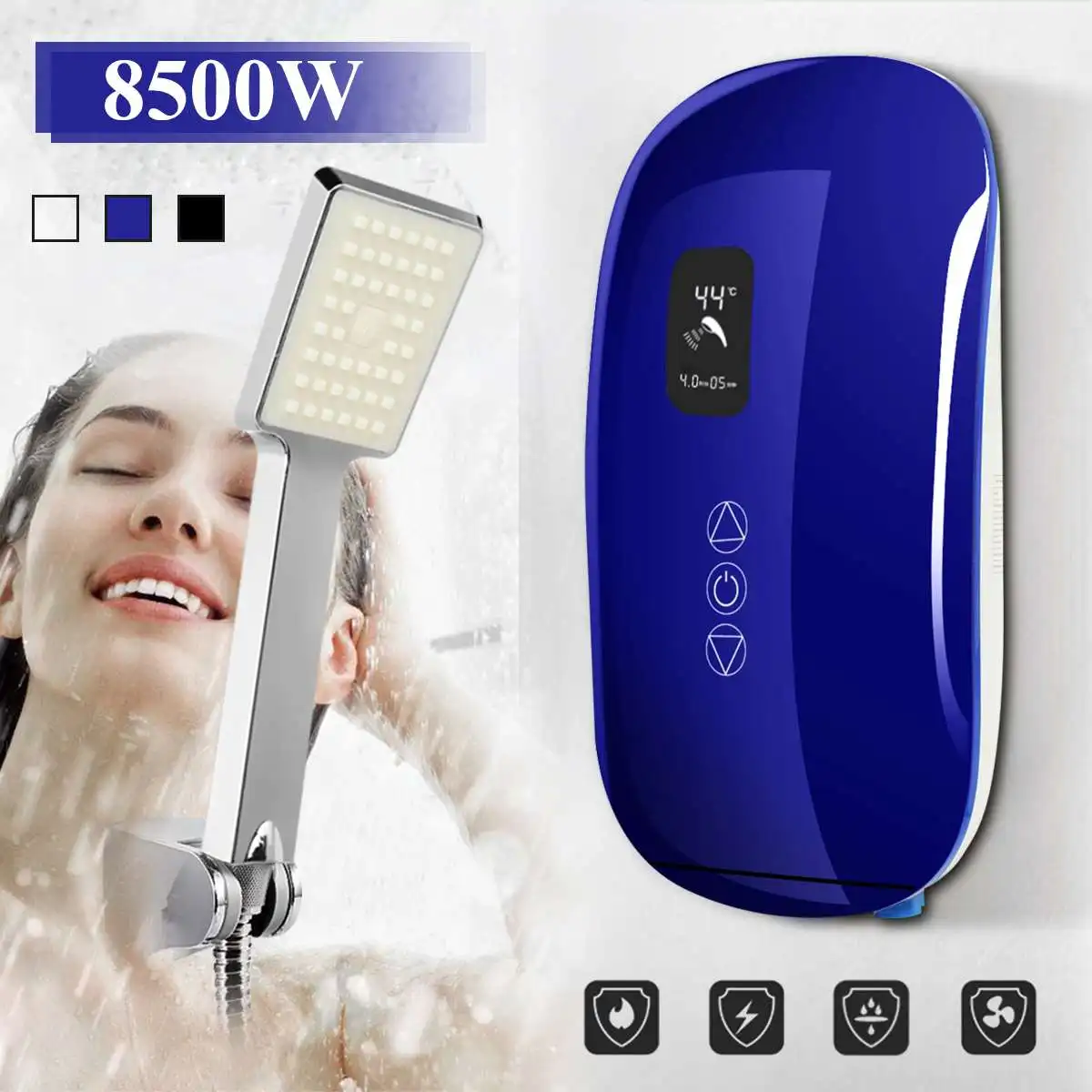 

8.5KW 220V Tankless Instant Hot Water Heater Bath Shower Heating Thermostat Set Stainless Steel Heating Safe Intelligent