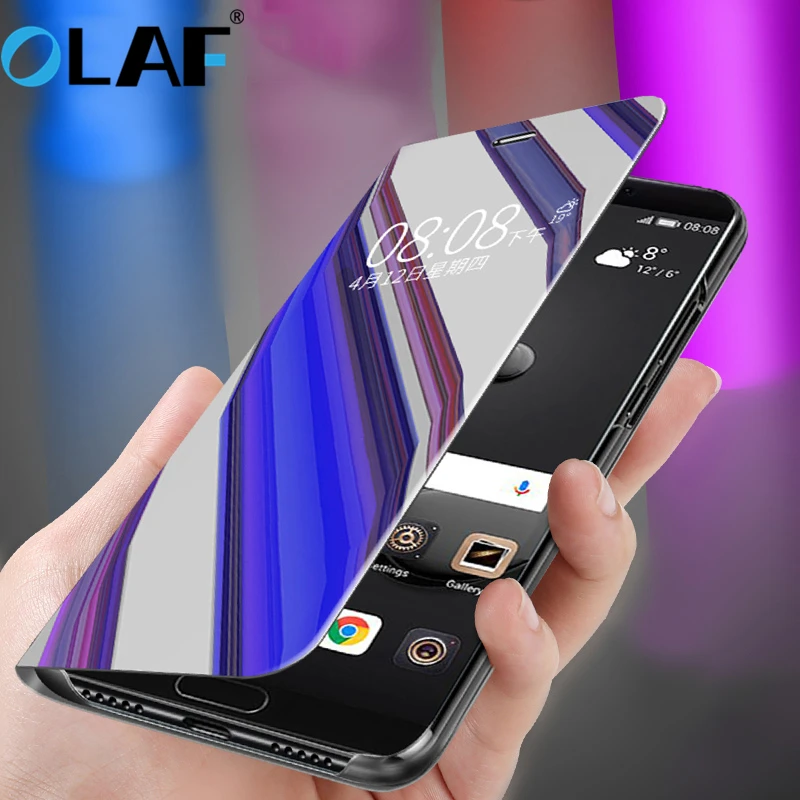 Зеркальный Чехол С Откидывающейся Крышкой для samsung Galaxy S9 S8 S7 S6 Edge Plus A8 A7 2018 J3 J5 J7 A3 A5