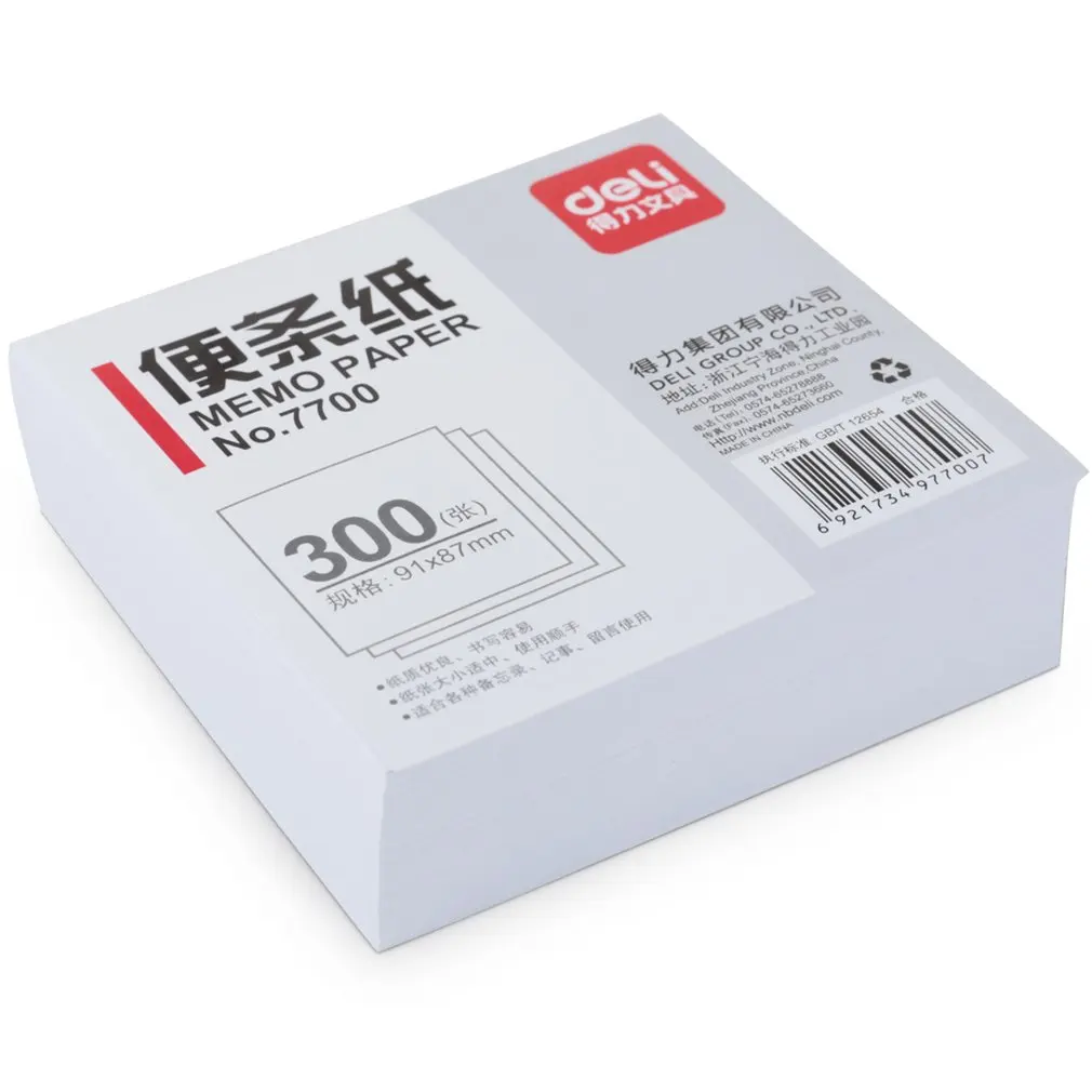 

Deli Memo Papers 7700 White 300 Sheets 91x87mm Message Pad Notice Official School Supplies Stationery Loose Leaf