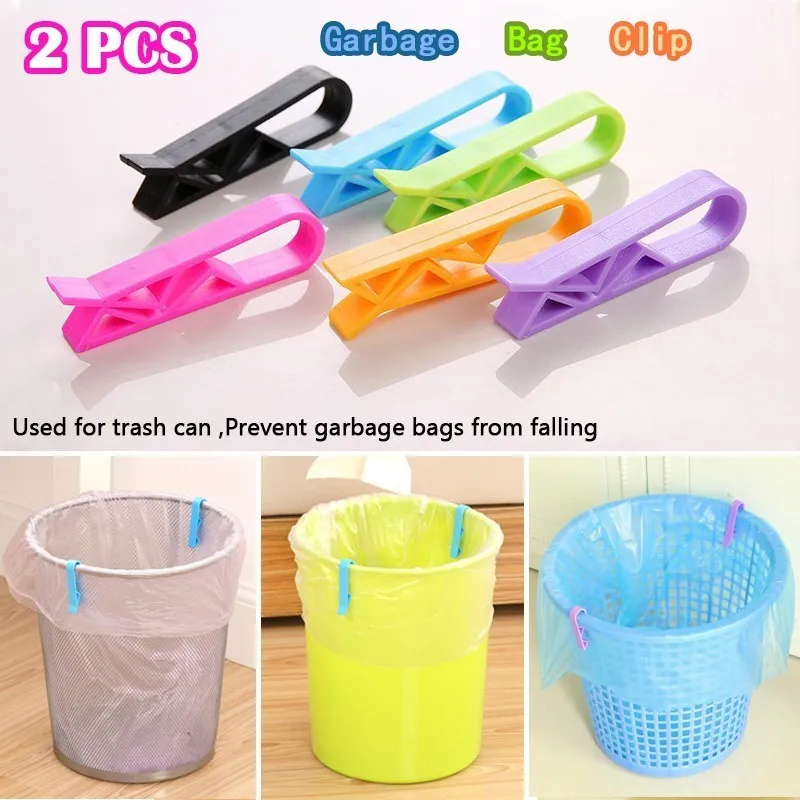 2 Pcs Garbage Bag Clip Fixed Waste Bin Package Prevent Falling Rubbish