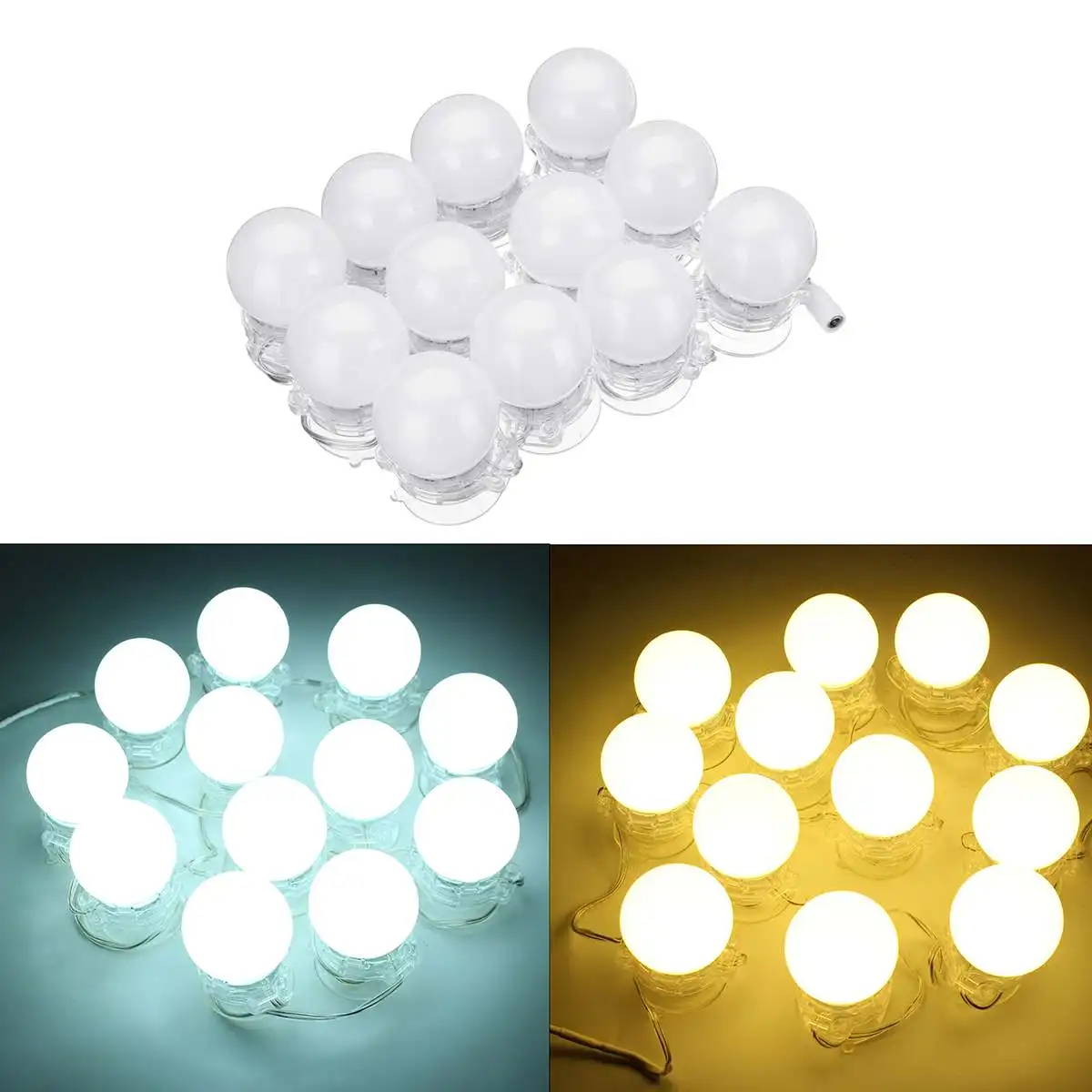 12pcs Hollywood Style Adjustable LED Bulbs Vanity Lights Kit Wireless