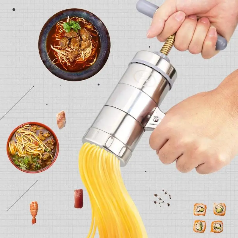 

Stainless Steel Manual Noodle Maker Press Pasta Machine Crank Cutter Fruit Juicer Cookware Making Spaghetti Kitchenware