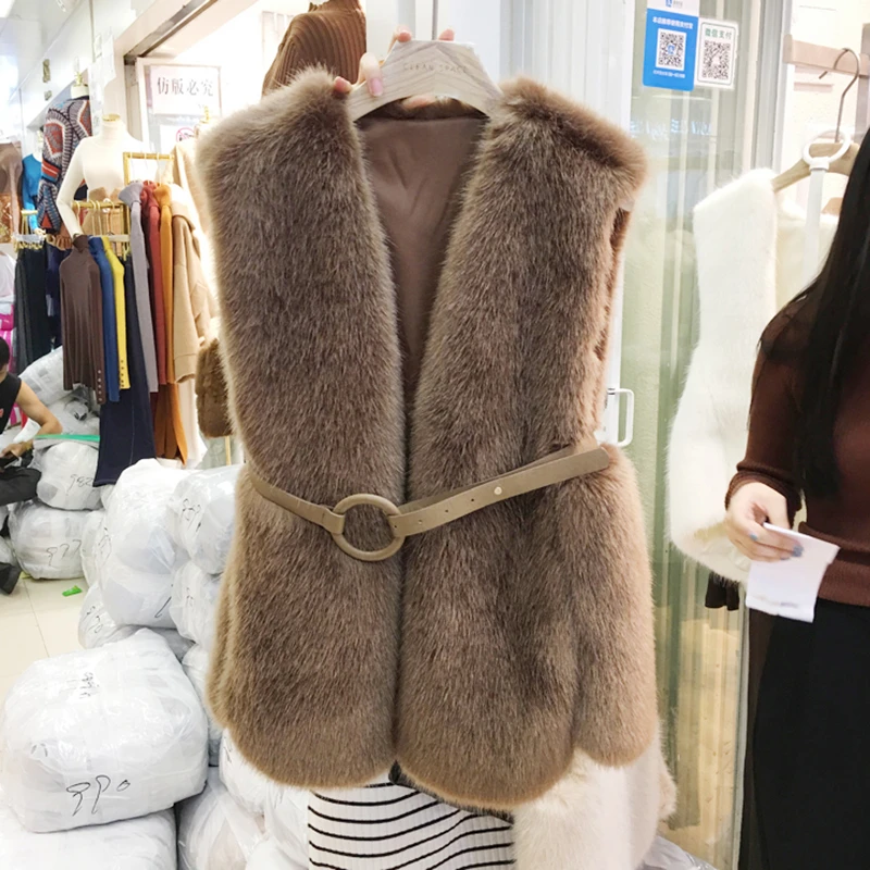 Модный зимний женский жилет IANLAN из искусственного меха норки повседневный